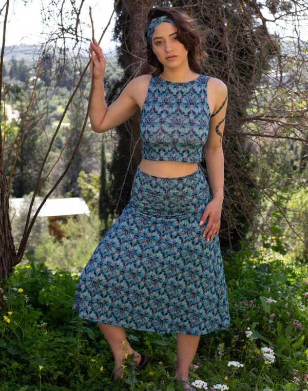 חצאית ברך מודפסת