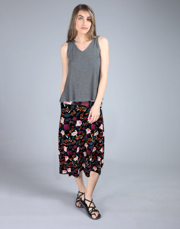 חצאית ברך מודפסת