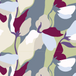 פרחים מופשט רקע כחול