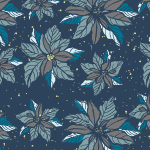 פרחים גדולים רקע כחול