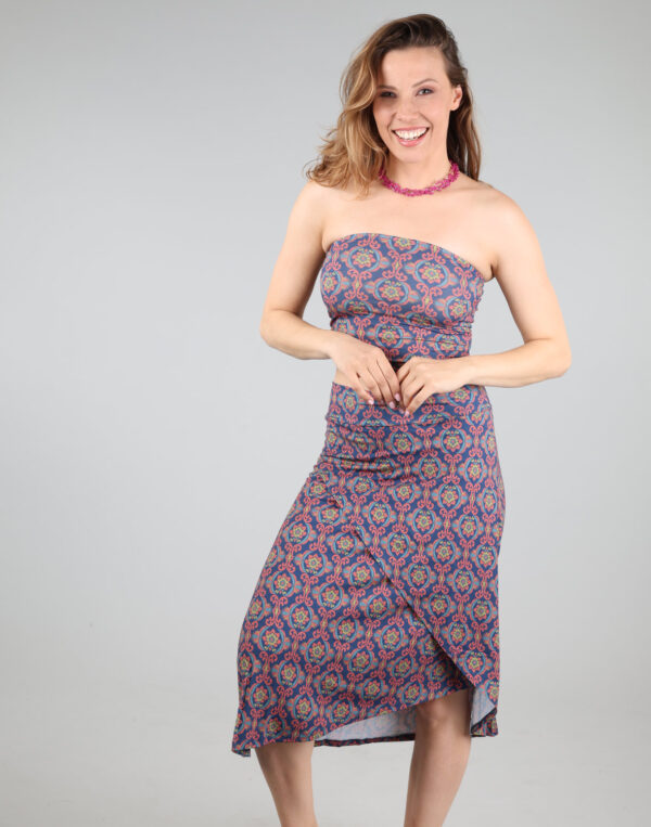 סטרפלס מודפס ארוך